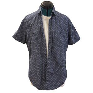 Express Button Down Shirt - Size Large, Blue/White